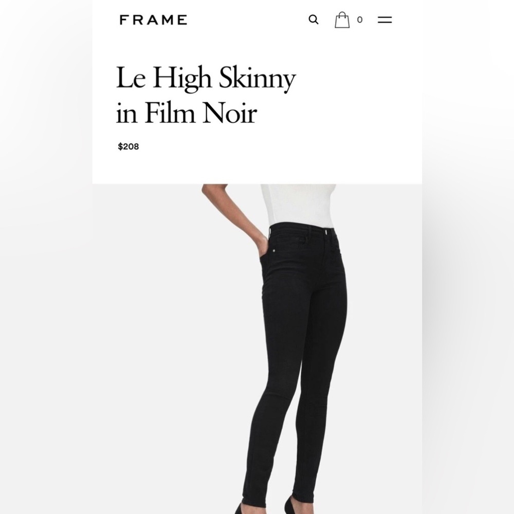 Frame Le High Skinny Size 26 Semi High Rise Super StretchAnkle Length Jeans